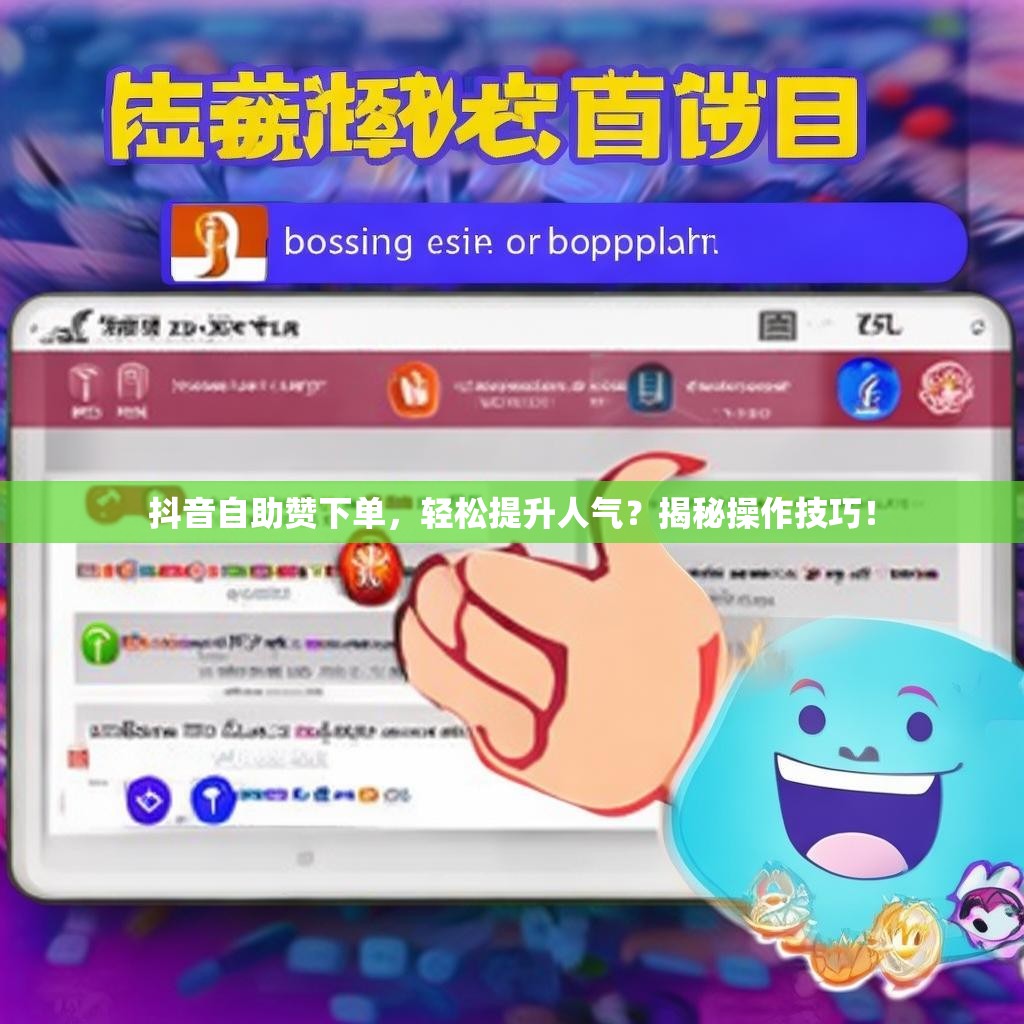 抖音自助赞下单，轻松提升人气？揭秘操作技巧！