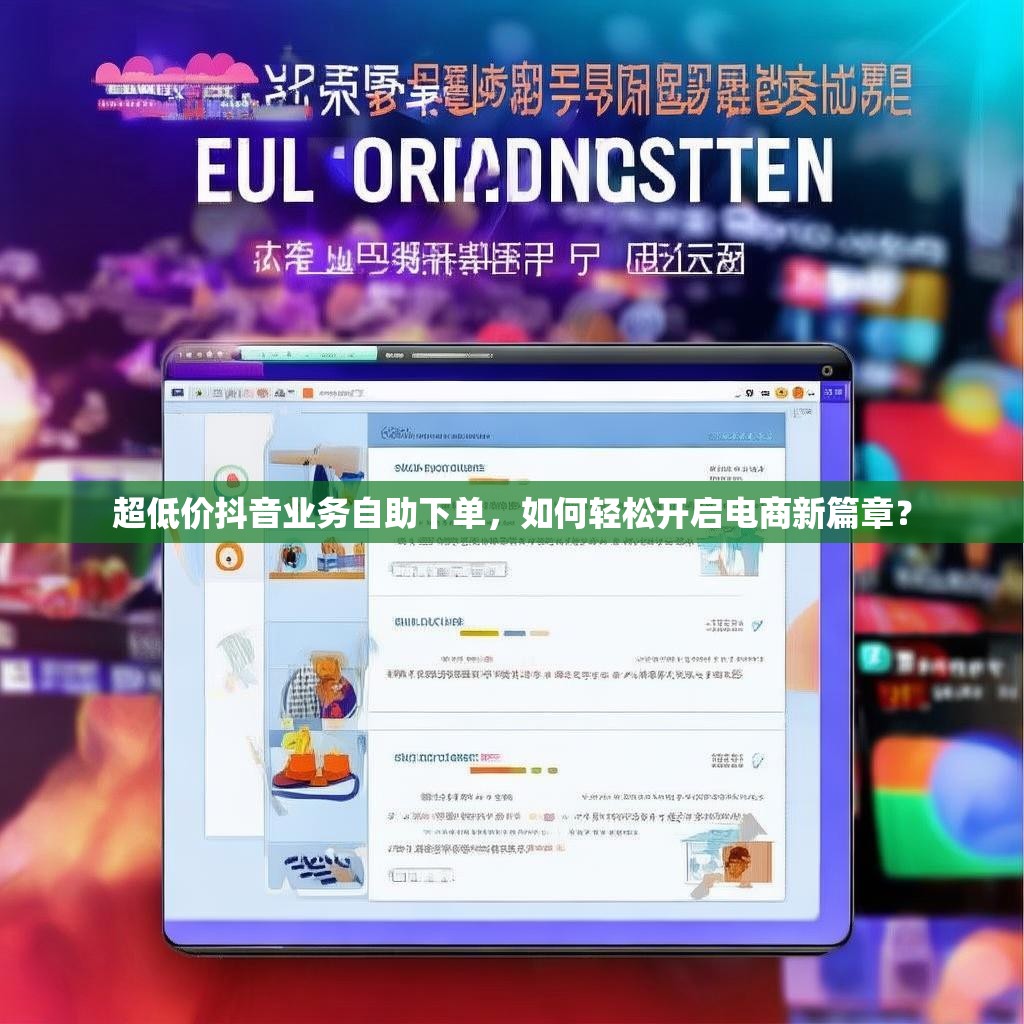 超低价抖音业务自助下单，如何轻松开启电商新篇章？