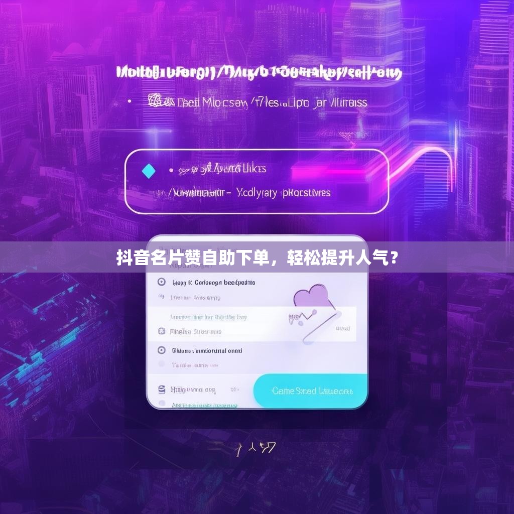 抖音名片赞自助下单，轻松提升人气？