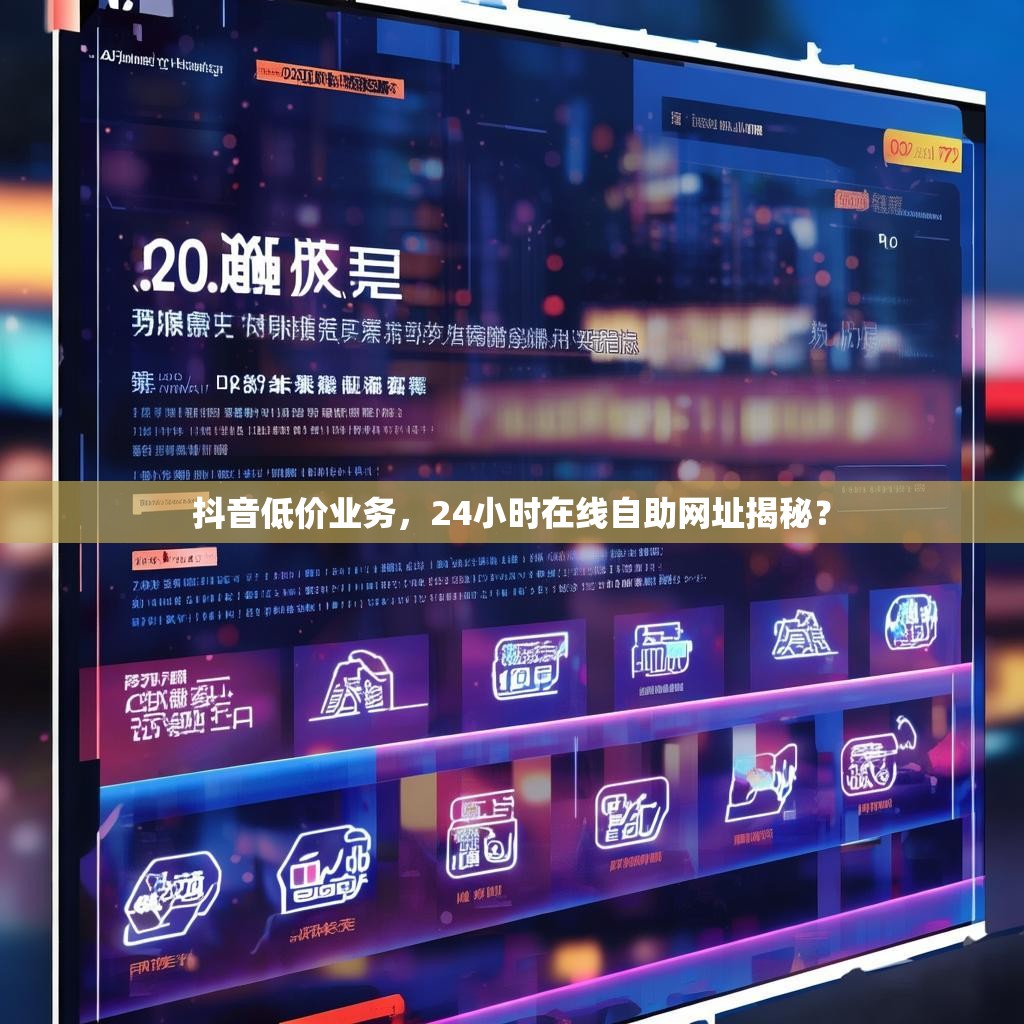 抖音低价业务，24小时在线自助网址揭秘？