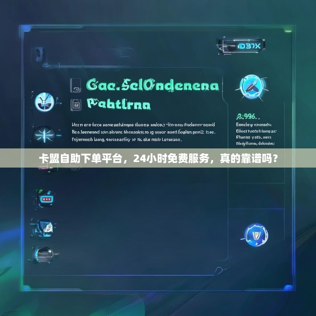 卡盟自助下单平台，24小时免费服务，真的靠谱吗？