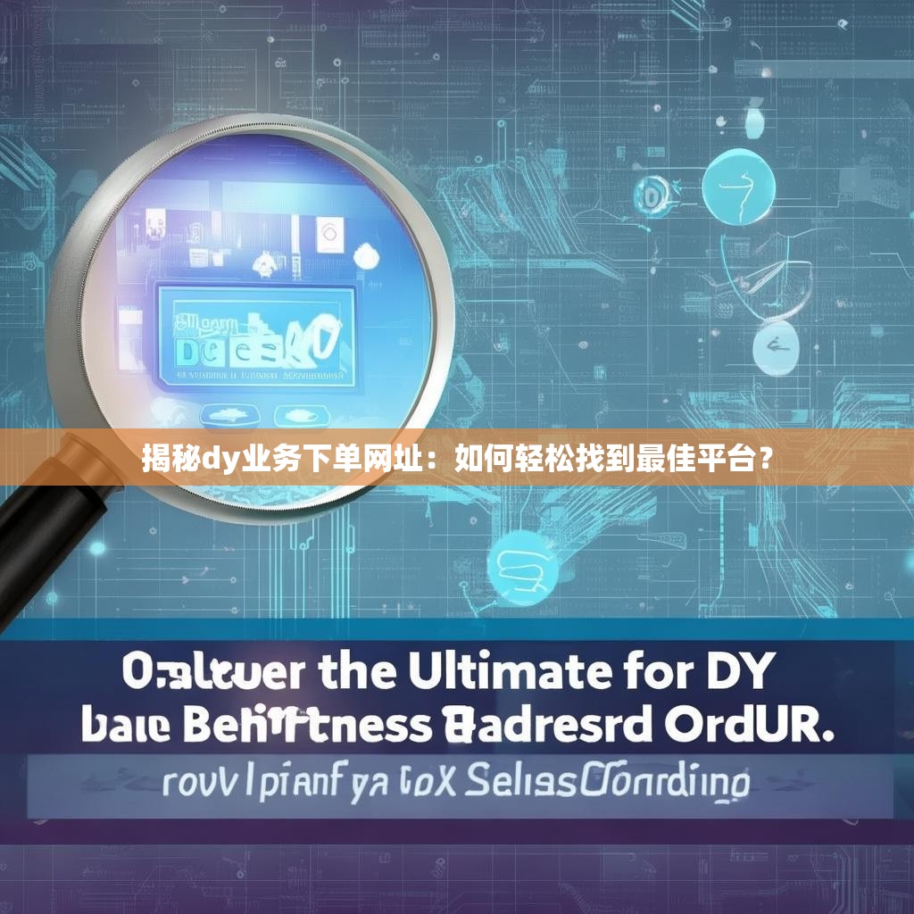 揭秘dy业务下单网址：如何轻松找到最佳平台？