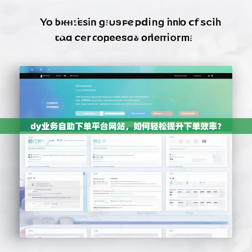 dy业务自助下单平台网站，如何轻松提升下单效率？