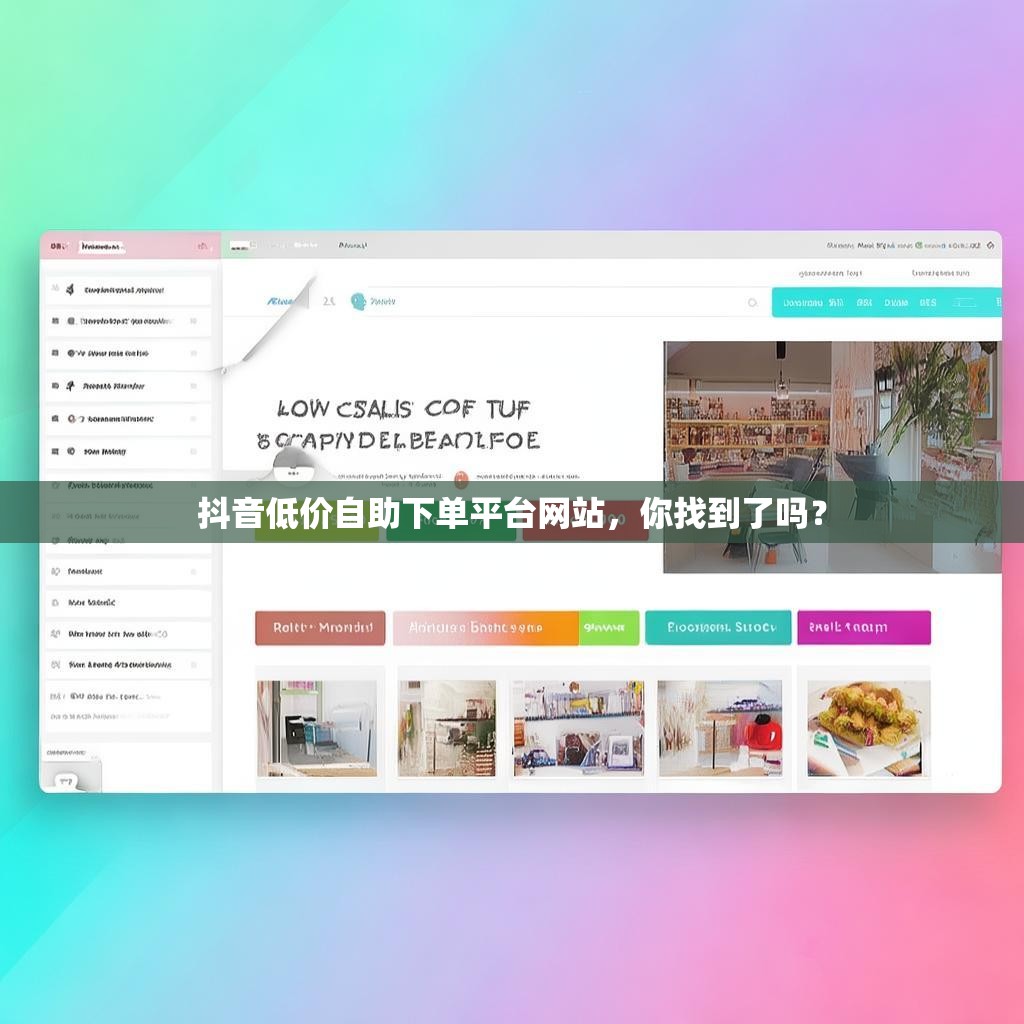 抖音低价自助下单平台网站，你找到了吗？