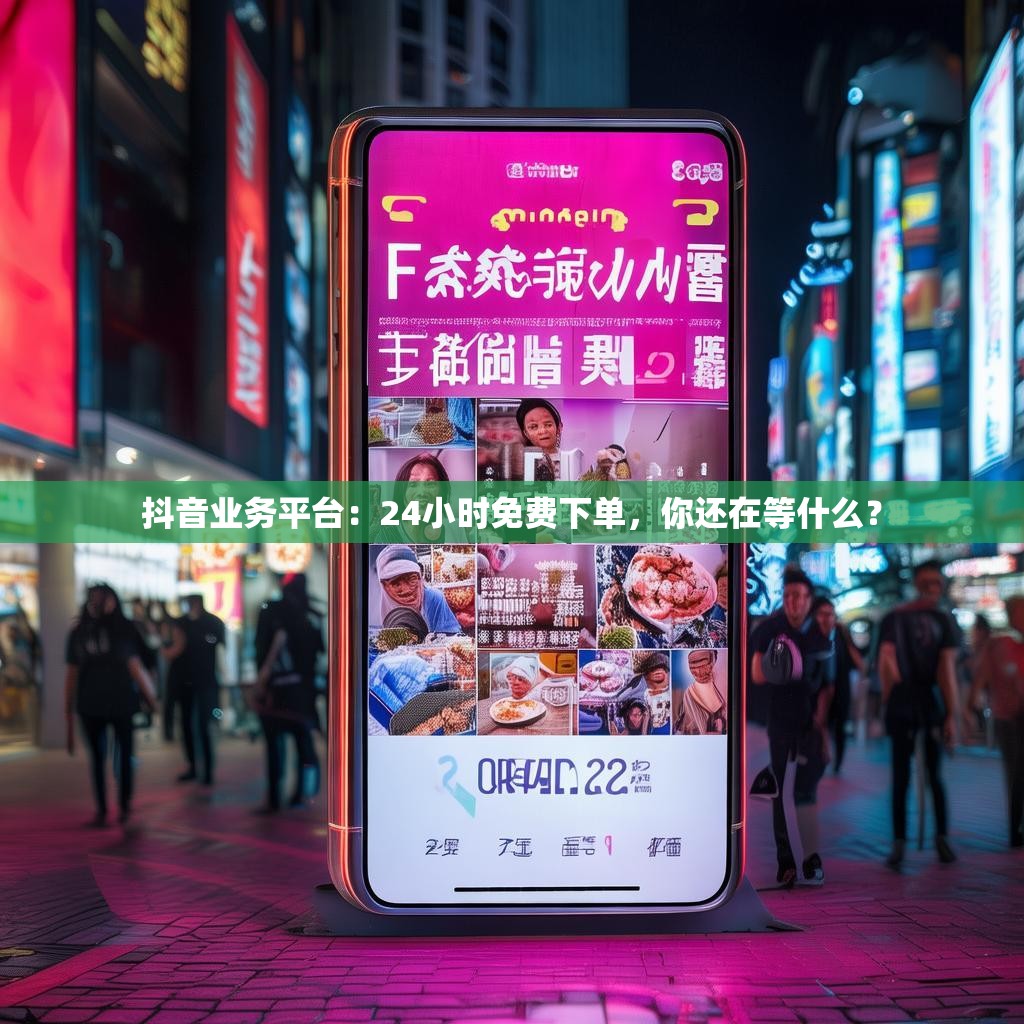 抖音业务平台：24小时免费下单，你还在等什么？