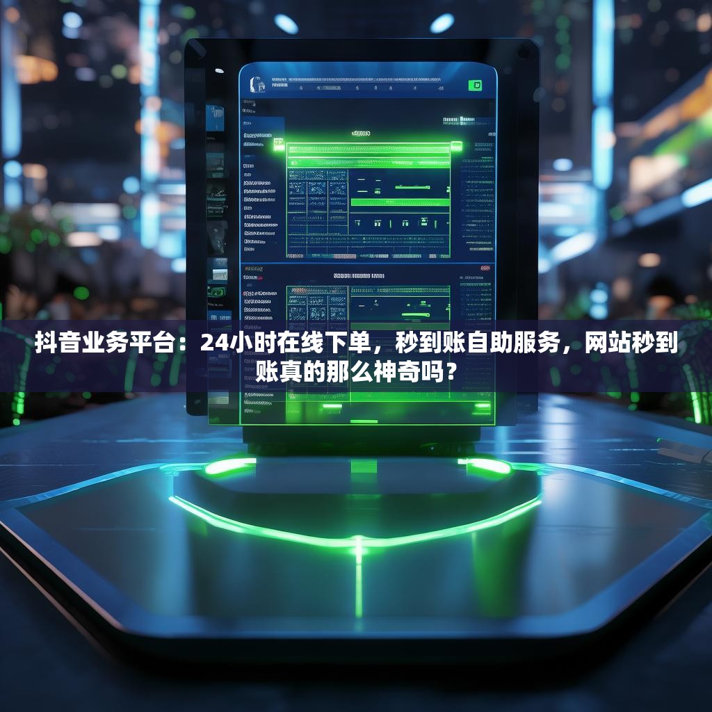 抖音业务平台：24小时在线下单，秒到账自助服务，网站秒到账真的那么神奇吗？