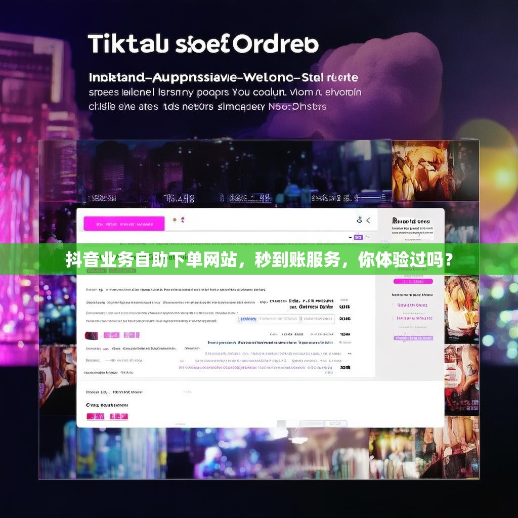 抖音业务自助下单网站，秒到账服务，你体验过吗？