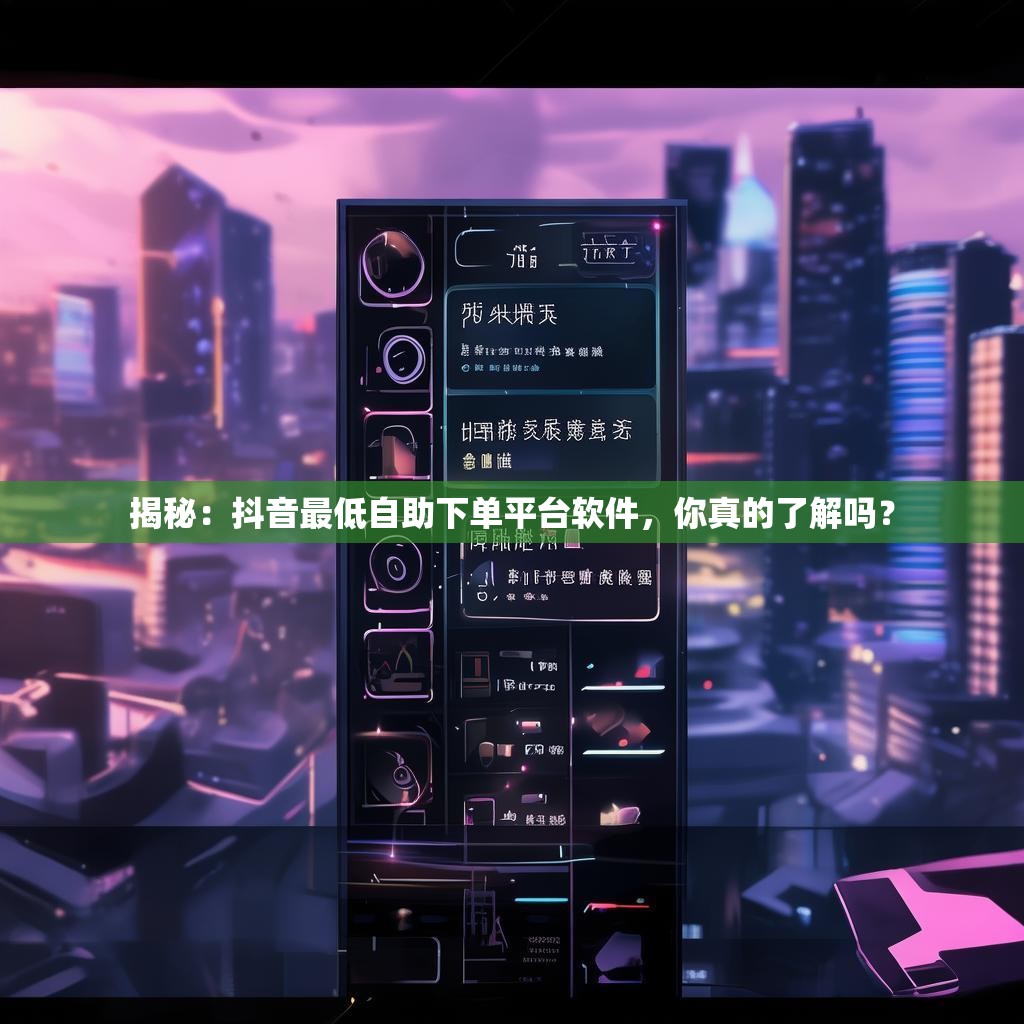 揭秘：抖音最低自助下单平台软件，你真的了解吗？