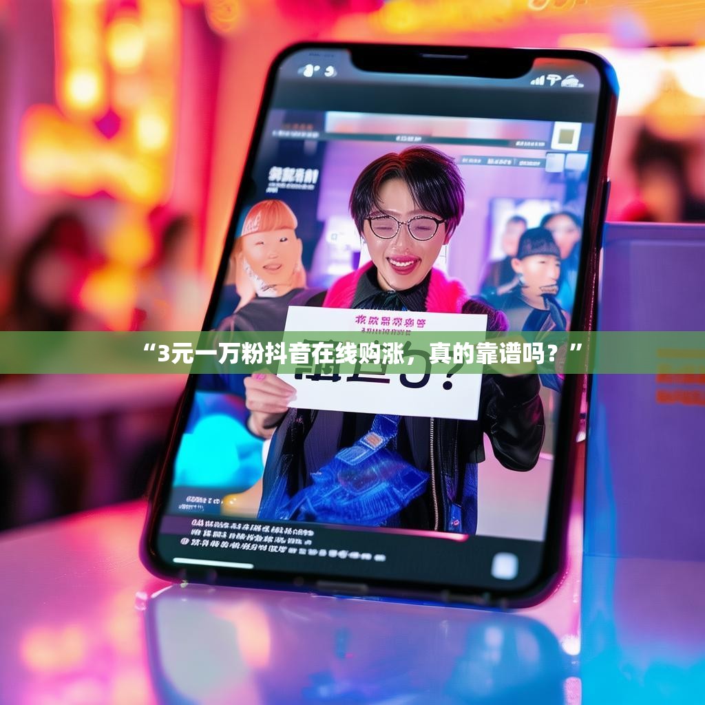 “3元一万粉抖音在线购涨，真的靠谱吗？”
