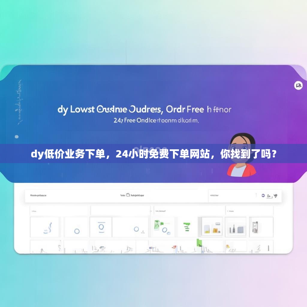 dy低价业务下单，24小时免费下单网站，你找到了吗？