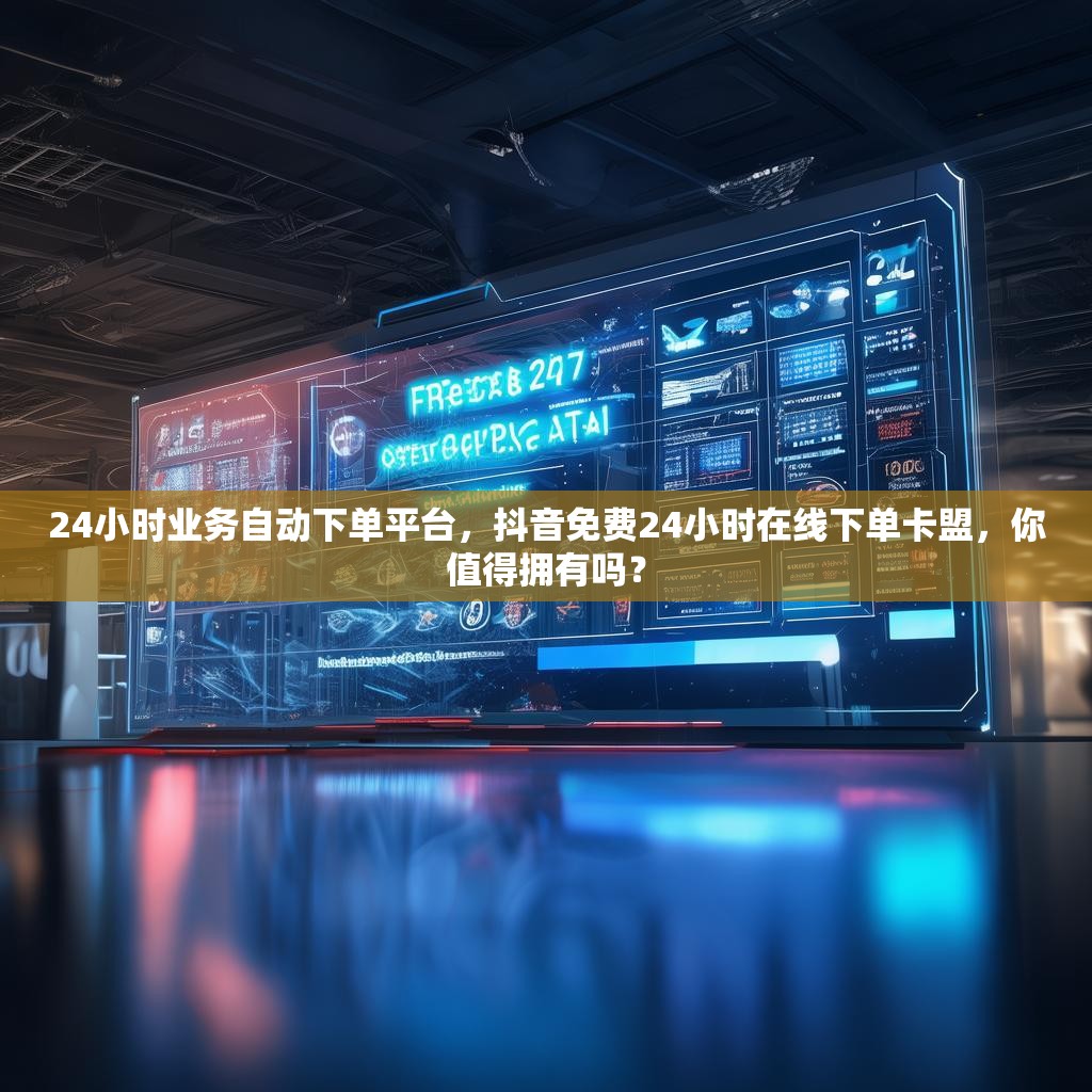 24小时业务自动下单平台，抖音免费24小时在线下单卡盟，你值得拥有吗？