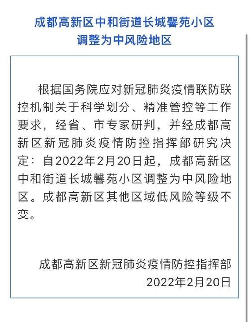 2月20日四川成都新增5个中风险地区（附名单及病例详情）